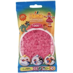HAMA Perlenbeutel 1000 St. Transparent Pink