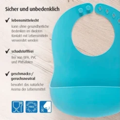 Reer - Eat'n Tidy Silikon-Lätzchen Blau -Kinderspielzeugladen 25033 3