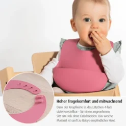 Reer - Eat'n Tidy Silikon-Lätzchen Pink -Kinderspielzeugladen 25044 2