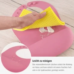Reer - Eat'n Tidy Silikon-Lätzchen Pink -Kinderspielzeugladen 25044 3