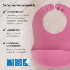 Reer - Eat'n Tidy Silikon-Lätzchen Pink -Kinderspielzeugladen 25044 4