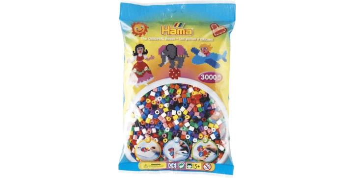 HAMA Perlenbeutel 3.000 Stck. - Vollton-Mix (10 F) 3 HAMA Perlenbeutel 3.000 Stck. - Vollton-Mix (10 F)