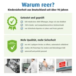 Reer - 32030 Steckdosenschutz, Klebbar, Weiß, 10 Stück -Kinderspielzeugladen 32030 5 1