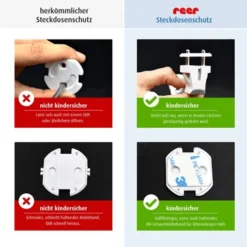 Reer - 32040 Steckdosenschutz, Klebbar, Weiß, 20 Stück -Kinderspielzeugladen 32040 4 e9v59p4z6bzn75wj