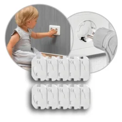 Reer - 32040 Steckdosenschutz, Klebbar, Weiß, 20 Stück