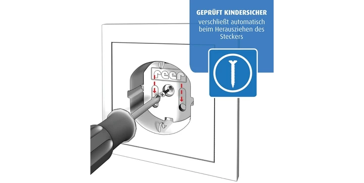 Reer - 32220 Steckdosenschutz, Schraubbar, 20 Stück 9 Reer - 32220 Steckdosenschutz, Schraubbar, 20 Stück – Bild 7