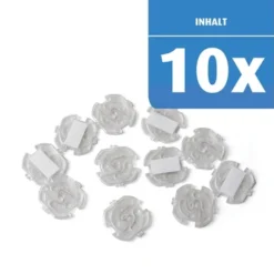 Reer - 3246.91 Steckdosenschutz, Klebbar, 10 Stück, Transparent