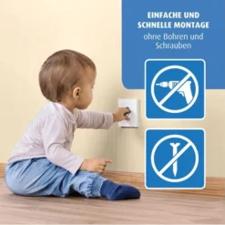 Reer - 3246.91 Steckdosenschutz, Klebbar, 10 Stück, Transparent -Kinderspielzeugladen 3246.910 steckdosenschutz5