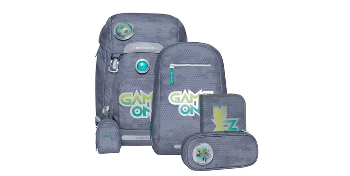 Beckmann Classic Schulrucksack 6-teilig Game On 3 Beckmann Classic Schulrucksack 6-teilig Game On