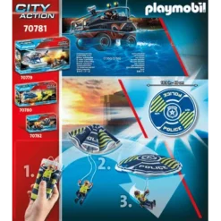 70781 Polizei-Fallschirm: Verfolgung Des Amphibien-Fahrzeugs - Playmobile -Kinderspielzeugladen 70781 2 d5ckxp2x1r5glhlq