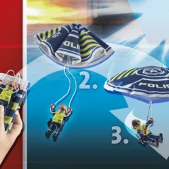 70781 Polizei-Fallschirm: Verfolgung Des Amphibien-Fahrzeugs - Playmobile -Kinderspielzeugladen 70781 4 96mdyhnxszkb5vpe
