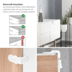 Reer - 71050 Schrank- Und Schubladensicherung Mit Montagehilfe, 1 Stück Weiss -Kinderspielzeugladen 71050 5