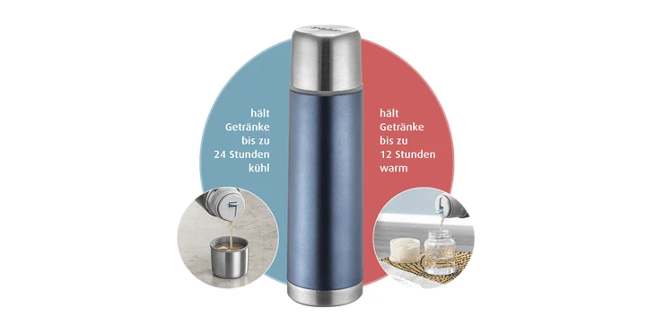 Reer - 90501 Colour Edelstahl-Isolierflasche, 500 Ml Blau 3 Reer - 90501 Colour Edelstahl-Isolierflasche, 500 Ml Blau