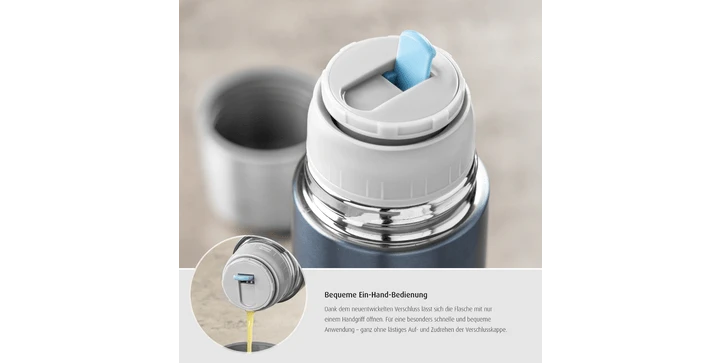 Reer - 90501 Colour Edelstahl-Isolierflasche, 500 Ml Blau 6 Reer - 90501 Colour Edelstahl-Isolierflasche, 500 Ml Blau – Bild 4