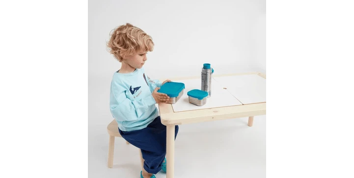 Affenzahn Brotdosen-Set Hai, Silber Petrol 4 Affenzahn Brotdosen-Set Hai, Silber Petrol – Bild 2